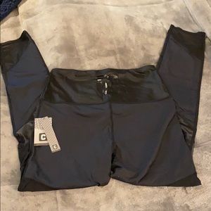 Chestee black leggings with builtin shin guards